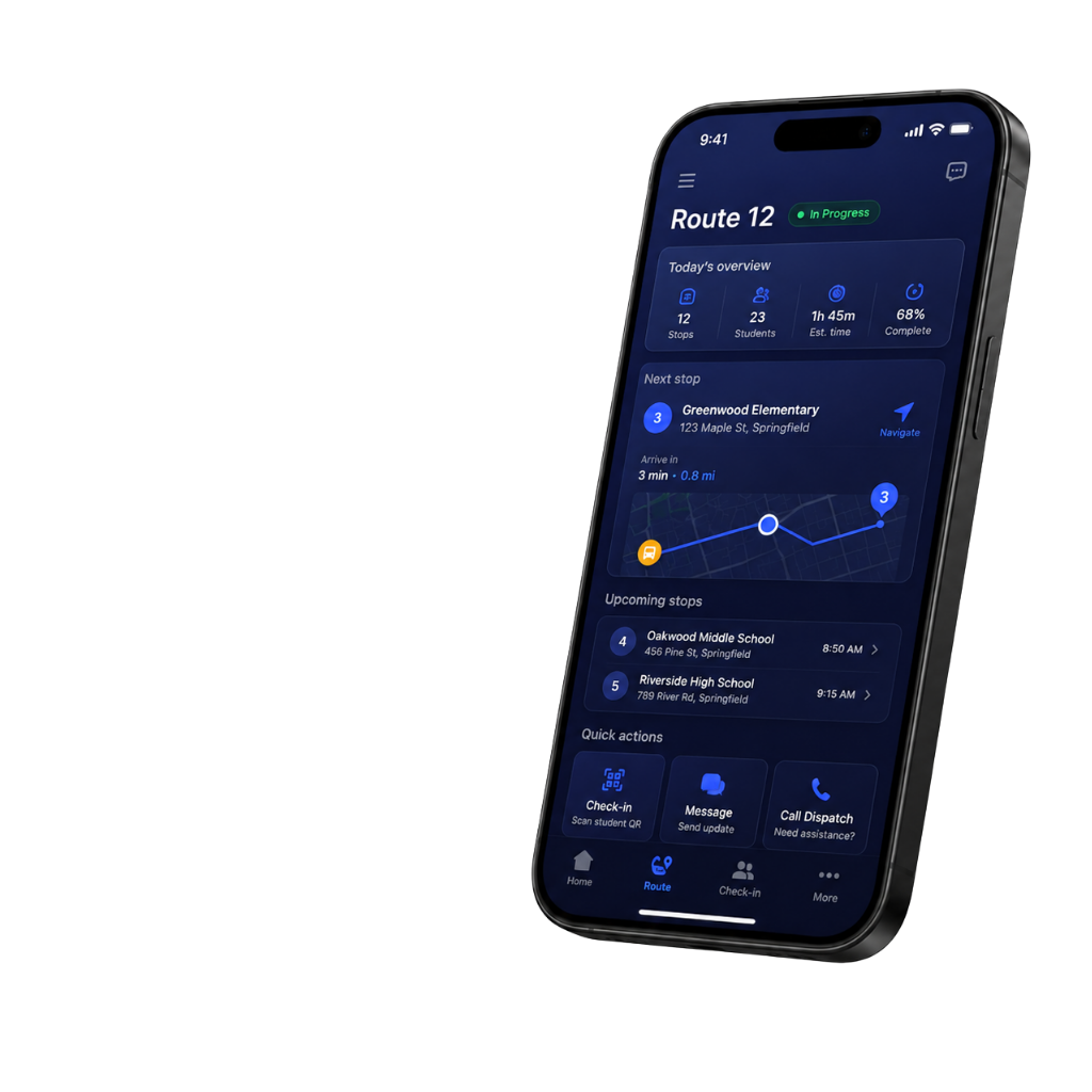 School Ride driver mobile app